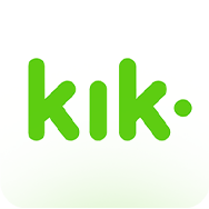 شعار Kik أخضر على أبيض