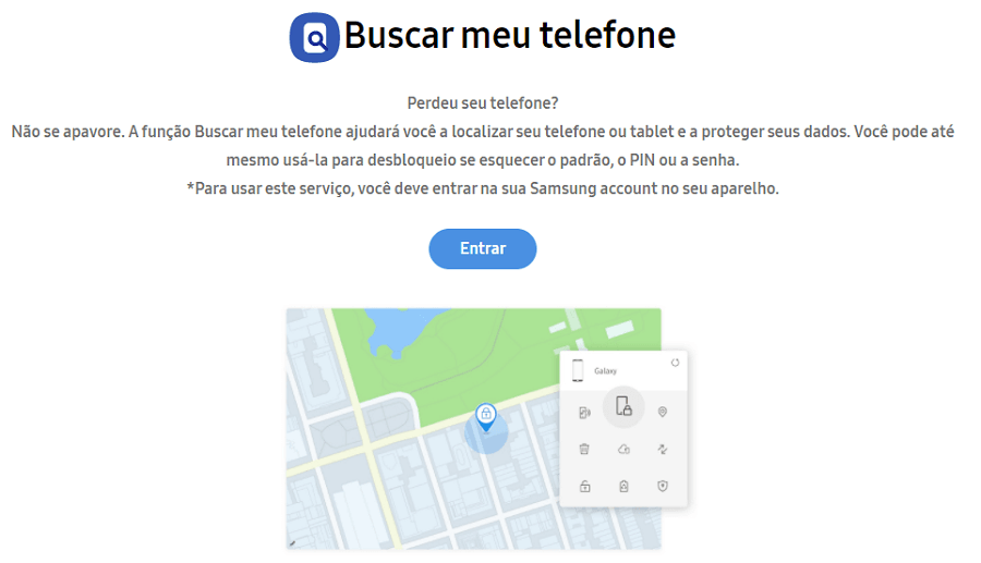 Samsung Encontrar meu celular