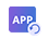 Quadrat mit „App“