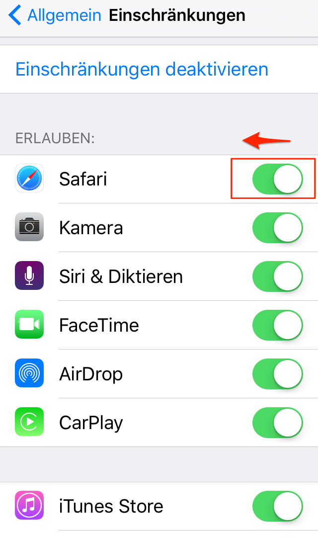 iPhone Apps mit Passwort schützen - Schritt 4