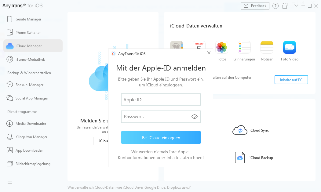 Klicken Sie auf „Fotos“