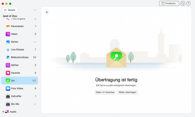 Webseite mit Nachricht