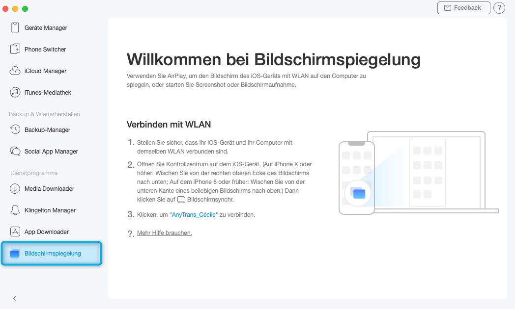 Computerbildschirm mit Nachricht
