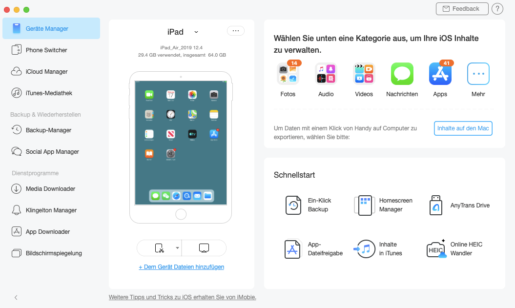 iPhone-Einstellungen hervorgehoben