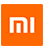 Orange-weißes Logo, blauer Hintergrund