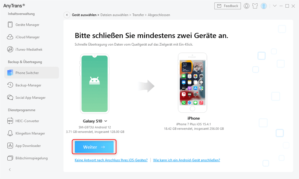 Android auf iPhone übertragen