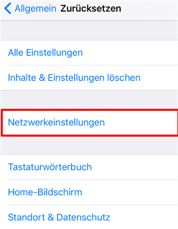 Apple ID Prüfung fehlgeschlagen Netzwerkeinstellungen