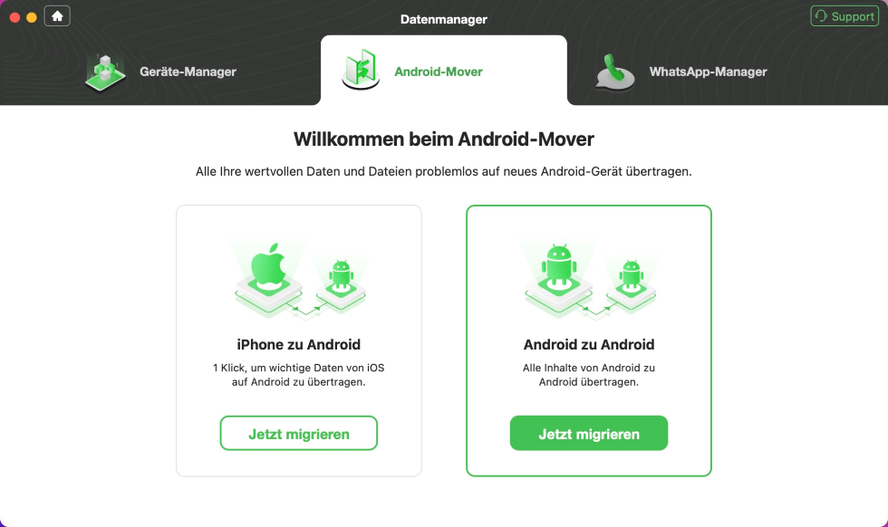 Wählen Sie Android zu Android