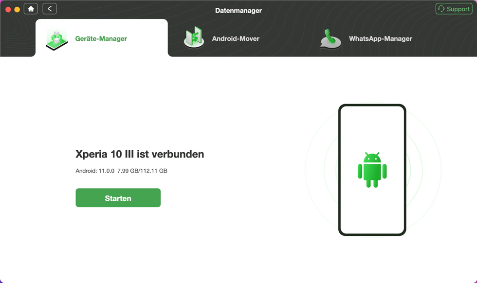 Klicken Sie auf "Starten"