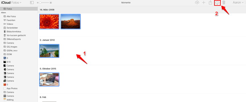 Fotos in iCloud laden – Fotos auf PC downloaden