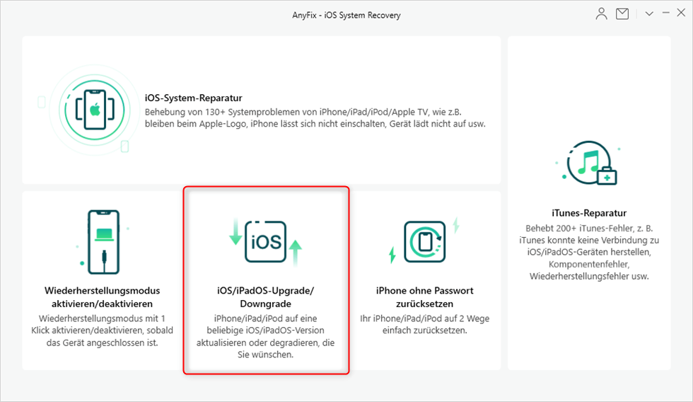 iOS oder iPadOS upgraden oder downgraden