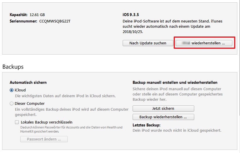 iPhone 5 auf Werkseinstellung zurücksetzen