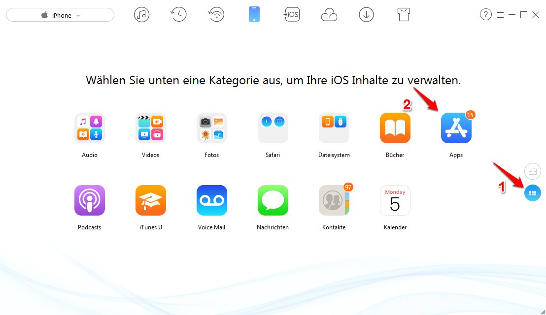 iPhone Speicher voll obwohl alles gelöscht - Schritt 2