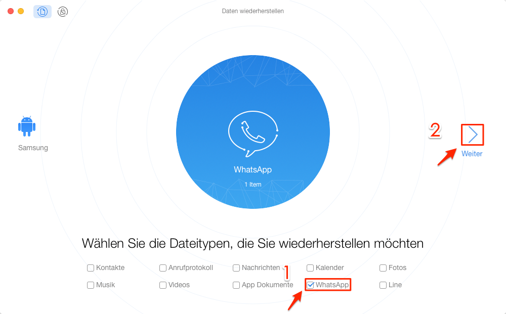 WhatsApp von Samsung wiederherstellen â Schritt 3