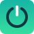Power button on green