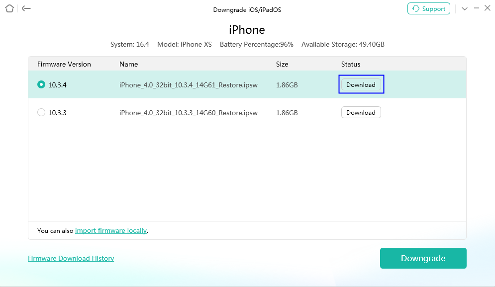 Click Download Button
