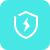 Blue shield with lightning
