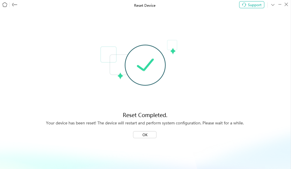 Succeed in Resetting iOS Device