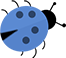 Blue airplane flying