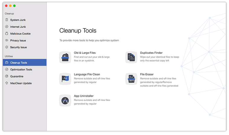 Screenshot of desktop with tools