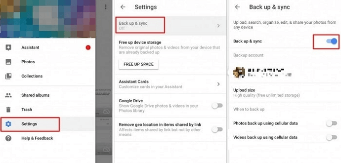 Backup Photos to Google Photos