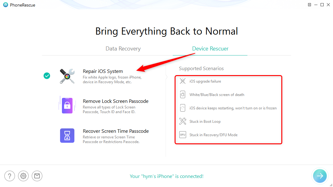 PhoneRescue iOS System Recovery