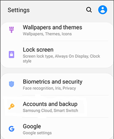 Go to Settings and Click Accounts