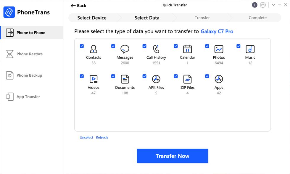 Transfer Data from Samsung to Samsung