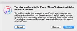 Click Update to Reinstall iOS