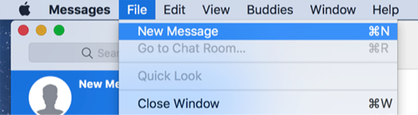 Send a new iMessage from Mac