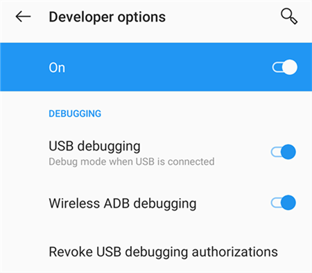 Turn on USB Debugging