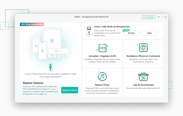 Captura de pantalla de una página web con iconos