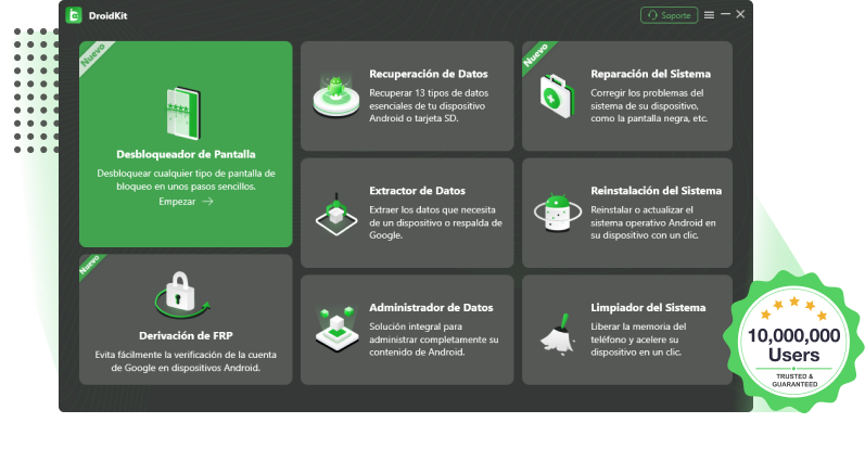Captura de pantalla de pantalla verde con iconos