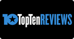 Logotipo de Top Ten Reviews sobre fondo negro