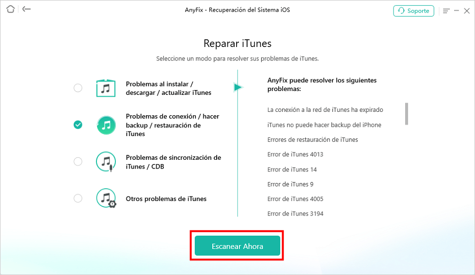 Seleccionar el Tipo de Error para Corregir