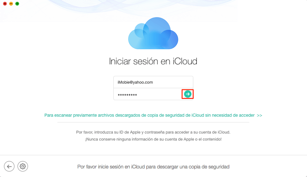Descargar copia de seguridad iCloud sin límite – Paso 2