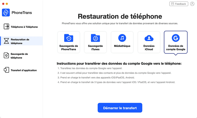Téléphone avec description du restaurant