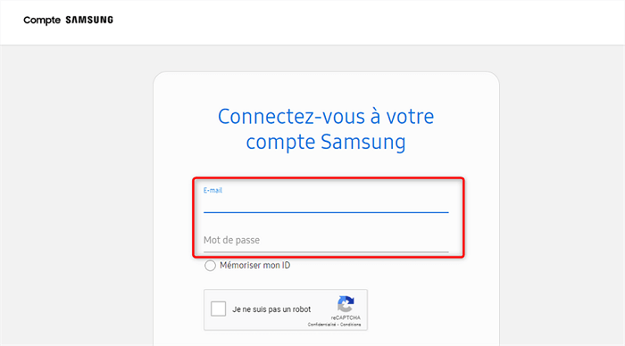 Se connectez avec votre compte Samsung