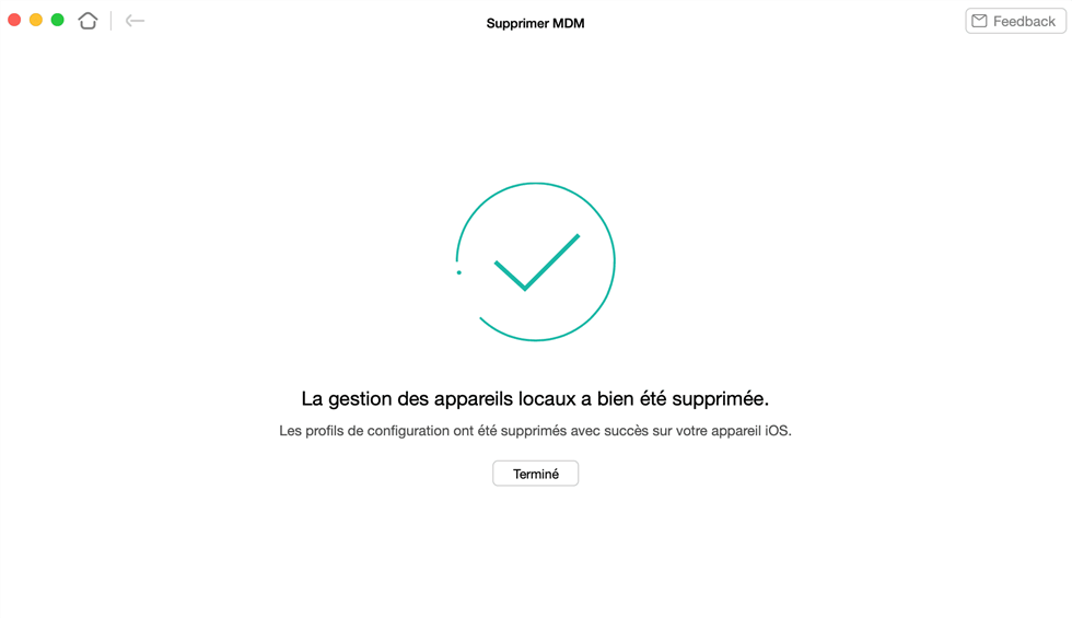 Supprimer MDM avec succès