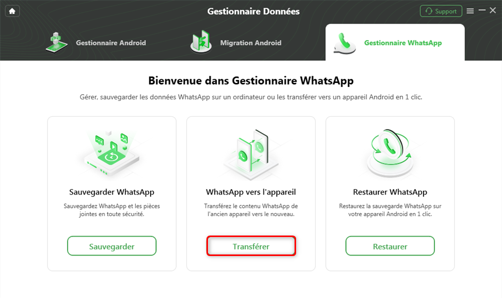 WhatsApp vers l'appareil