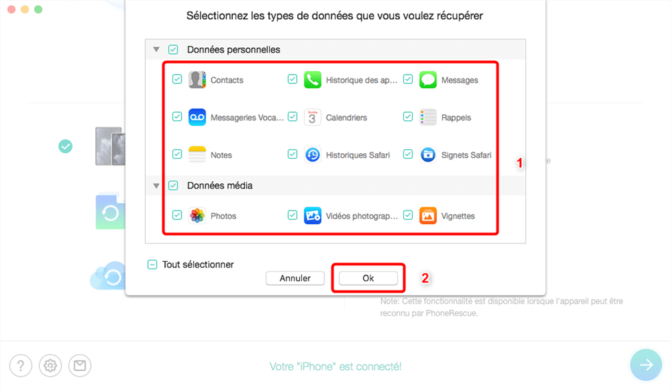 Sélectionnez les données dont vous avez besoin