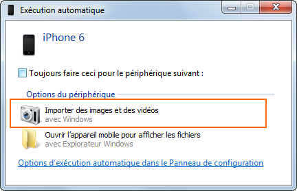 Transférer des vidéos de l'iPhone 6 vers PC